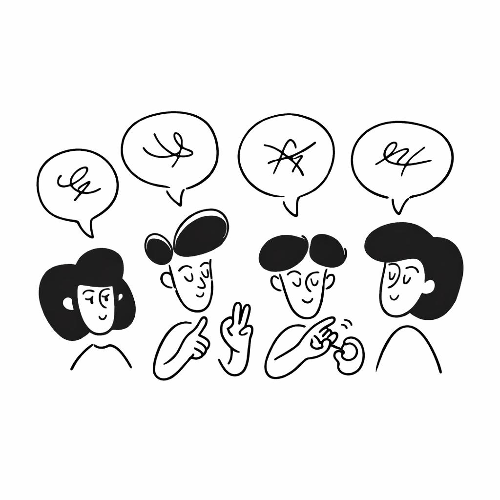 Conversation with hands and speech